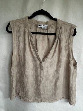 DKNY Jeans Tan Ribbed Sleeveless Top